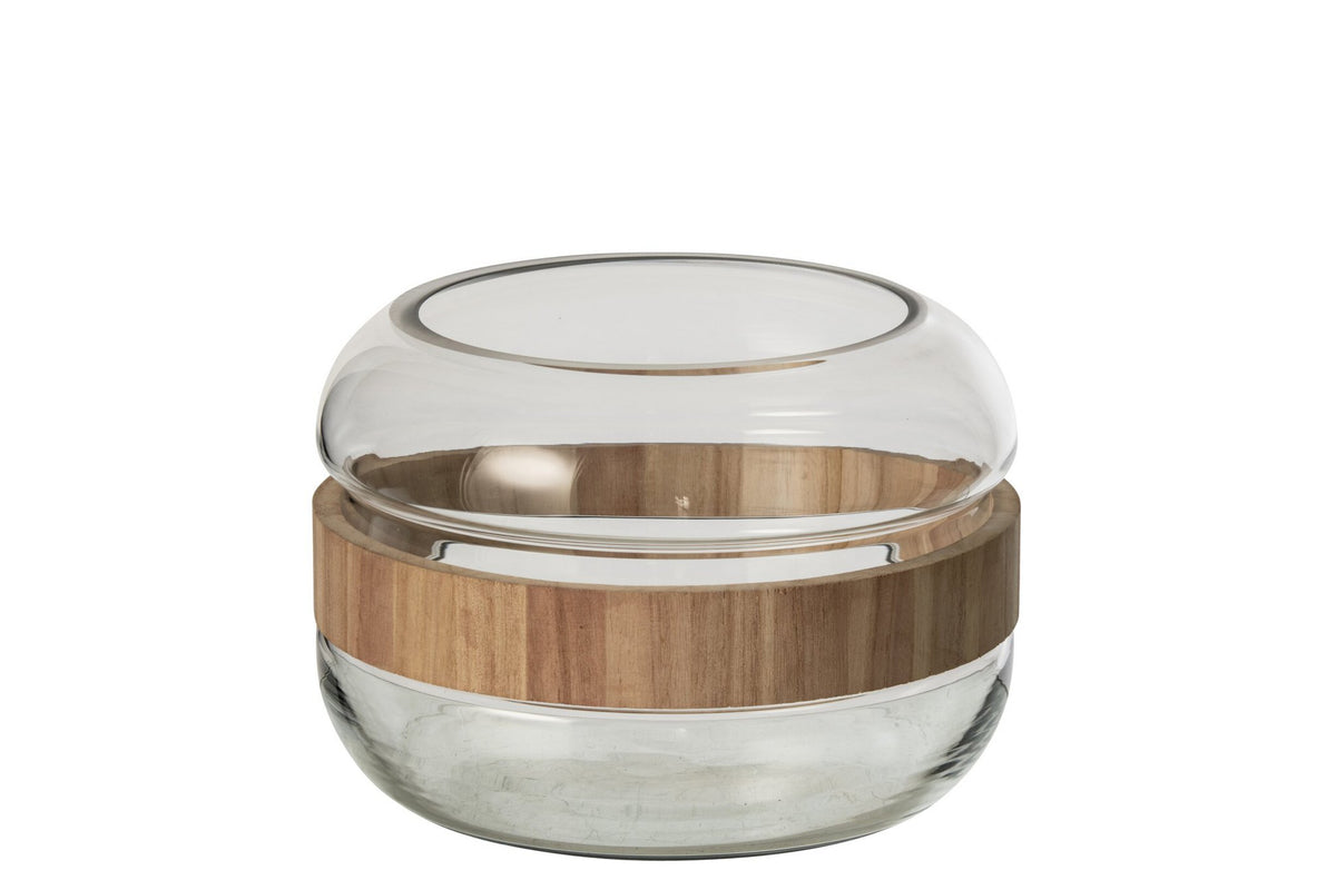 J-Line Cirkelvaas - glas - naturel/transparant