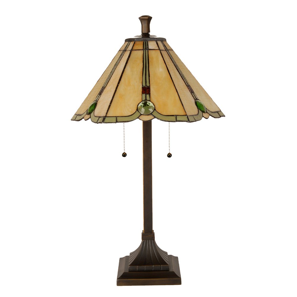 Tiffany Tafellamp Ø 40x67 cm Beige Glas