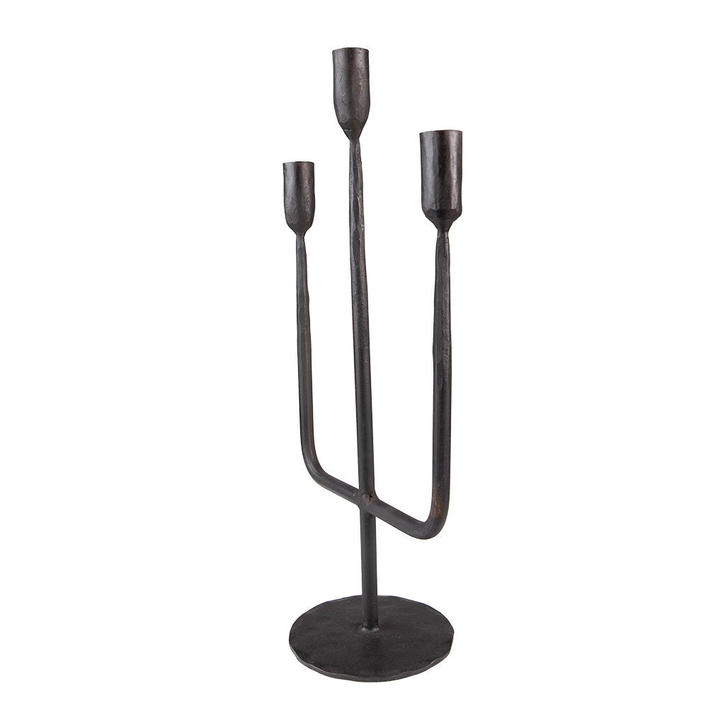 Kandelaar 43 cm Zwart IJzer Kaarsenstandaard