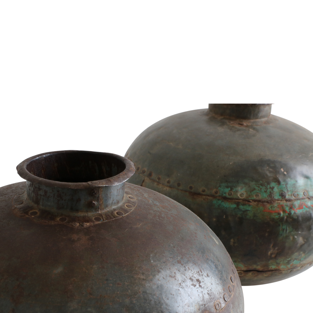 Metalen pot rond