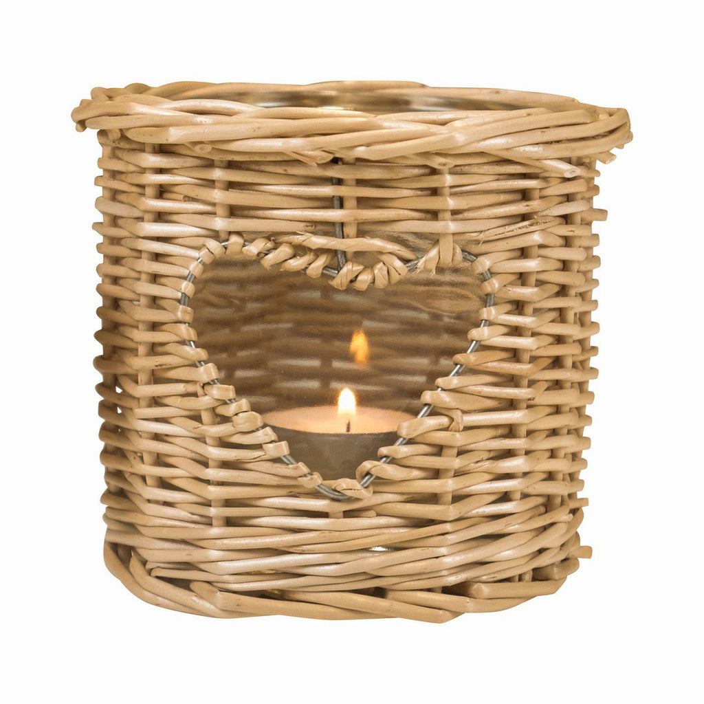 Rotan windlicht hart 12cm
