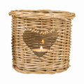 Rotan windlicht hart 12cm