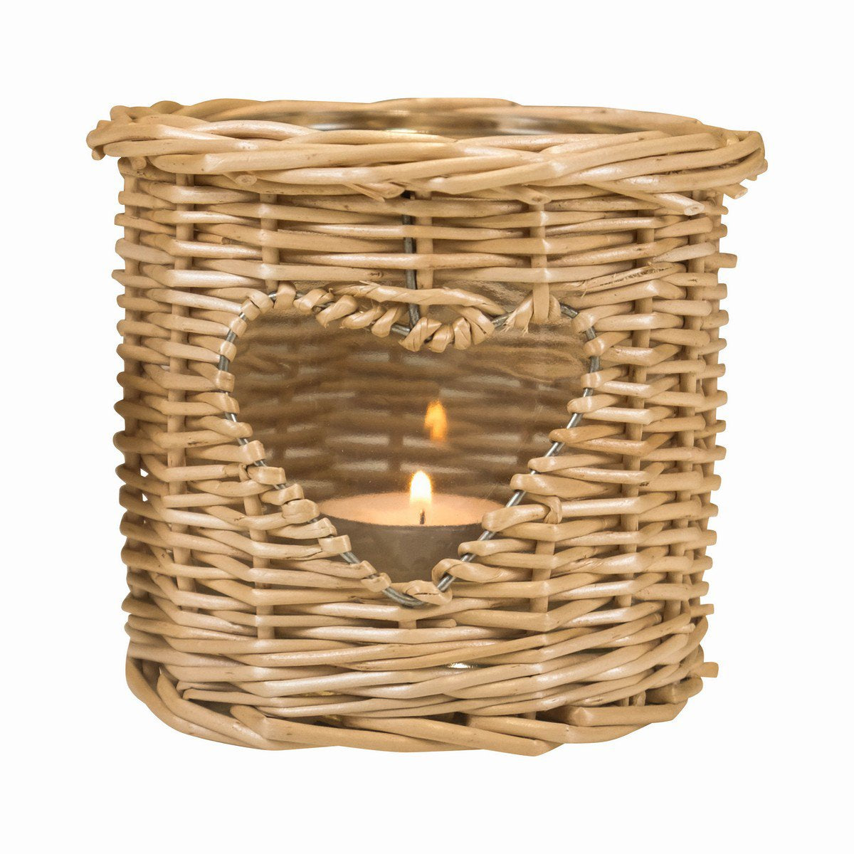 Rotan windlicht hart 12cm