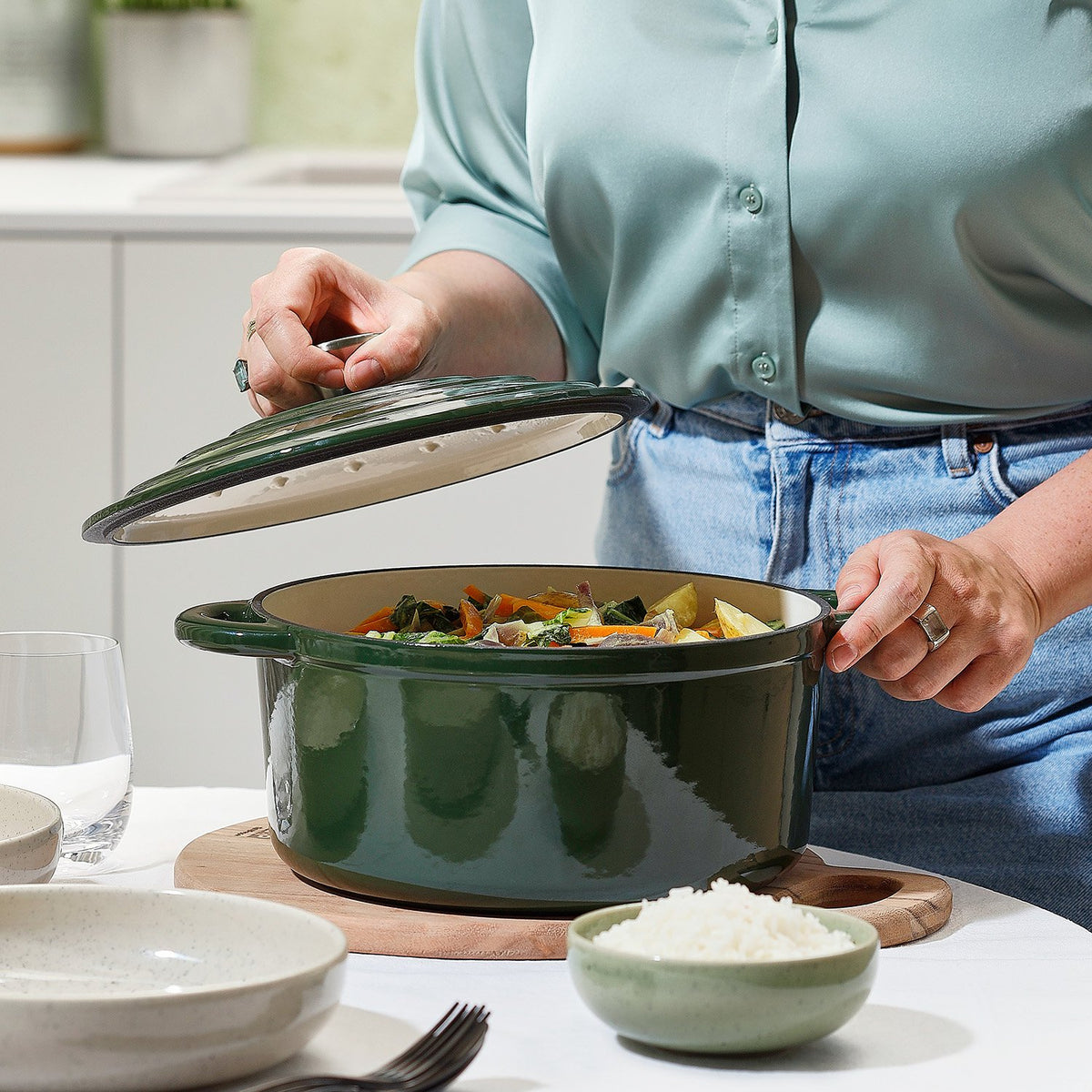 Kookpot 26cm gietijzer groen Ferno