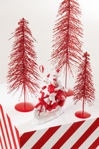 J-Line decoratie Kerstboom Glitters - kunststof - kerstrood - M