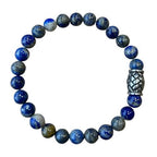 Herenarmband Lapis Lazuli 8 mm met Vlecht kraal (21,5 cm)