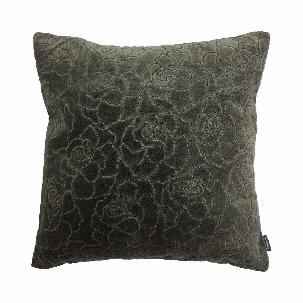 Rose Embroidery kussen bruin 45x45cm