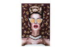 J-Line Wanddecoratie Chic - glas - bruin/goud