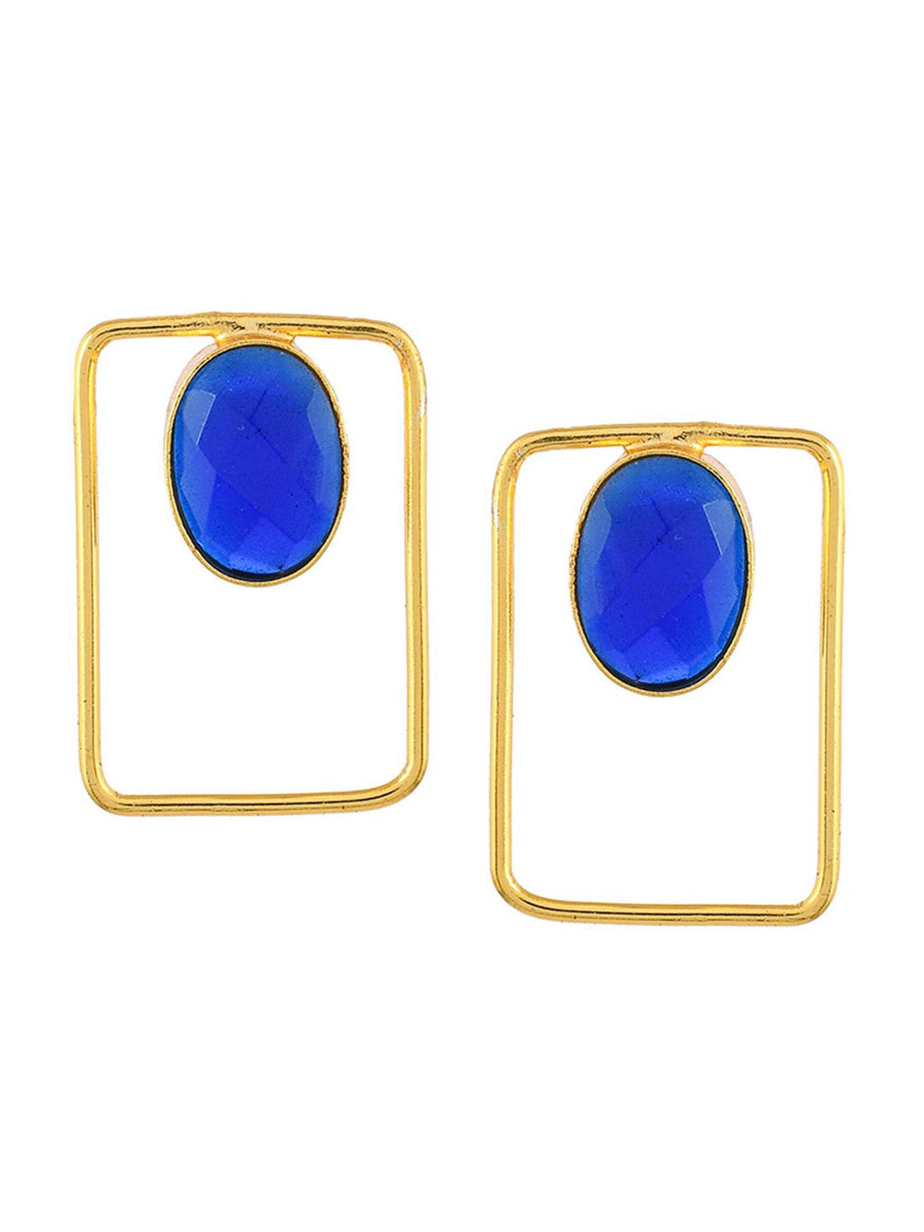 Vergulde eigentijdse oorbellen – mode-sieraden – kunststenen – 3x2 CM