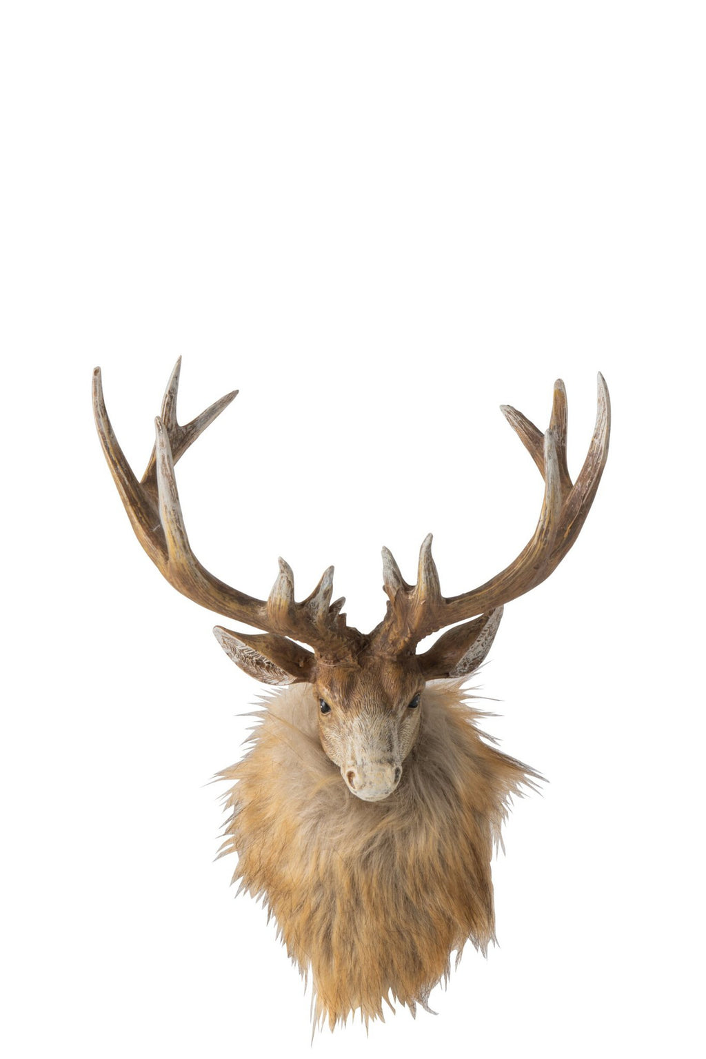 J-Line wanddecoratie Hert Kop - polyresin - bruin/lichtbeige - small