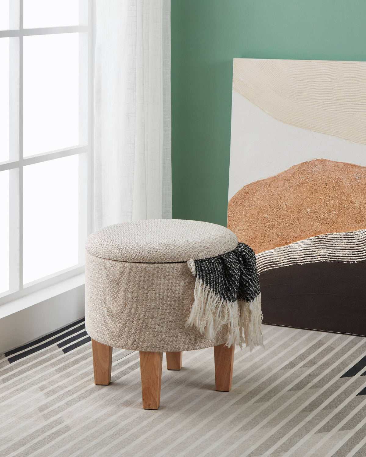 Hocker Mashike Beige 39x40cm