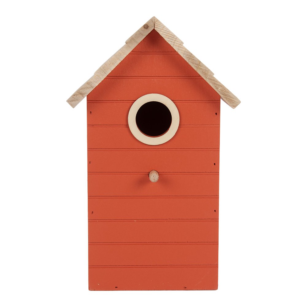 Decoratie Vogelhuis 15x10x22 cm Rood Hout
