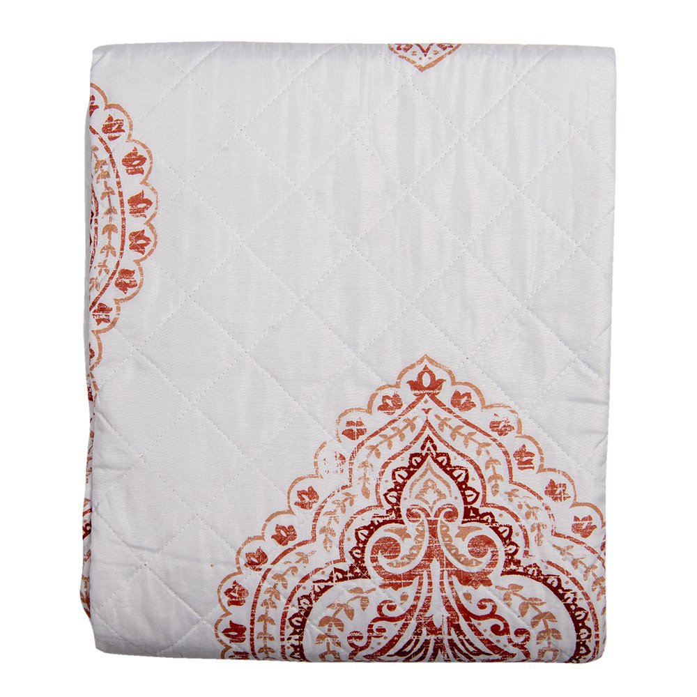 Bedsprei 2-persoons Wit Rood Katoen Sprei