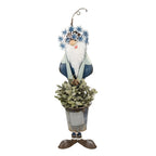 Decoratie Beeld Kabouter 67 cm Blauw Wit Metaal