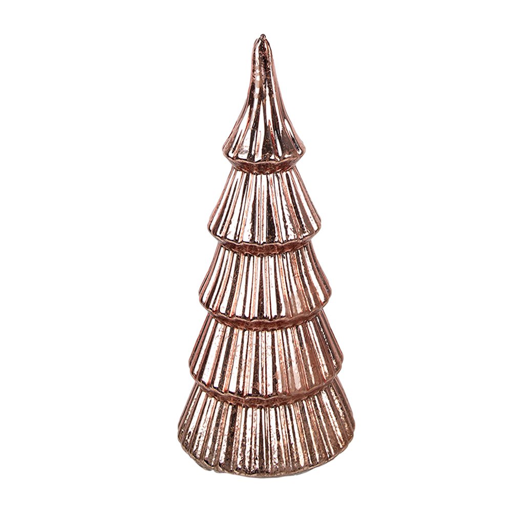 Kerstdecoratie met LED-verlichting Kerstboom Ø 9x21 cm Koperkleurig Kunststof