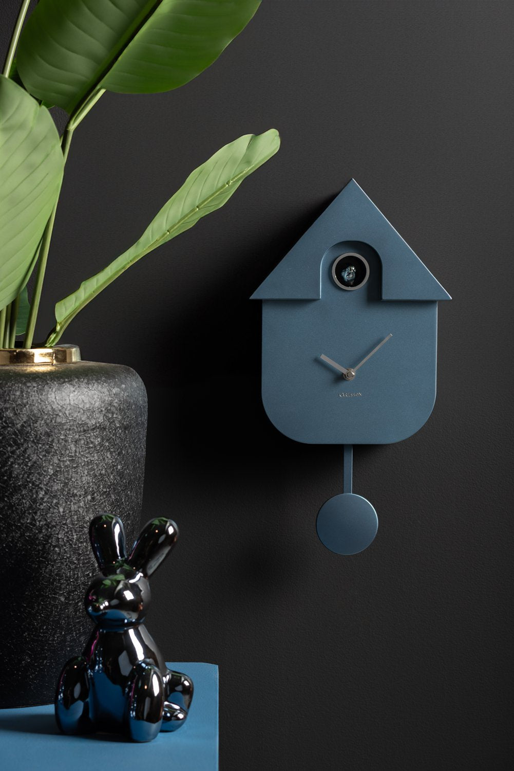 Wandklok Modern Koekoek Metallic