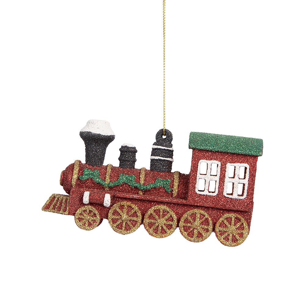 Kersthanger Trein 12x4x7 cm Rood Kunststof