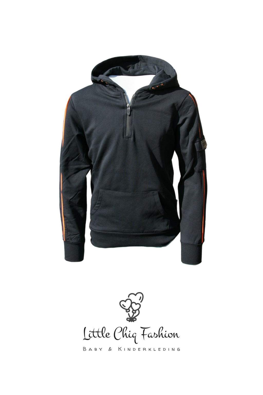 LewyLou NO4 Hoodie met oranje streep