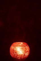 J-Line windlicht Bal Craquelé - glas - goud - small