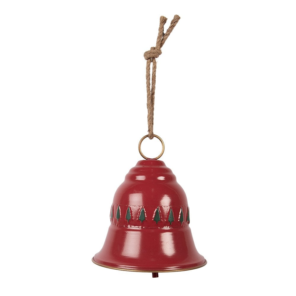 Decoratie Bel Ø 23x25 cm Rood Metaal