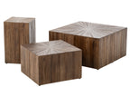 J-Line kubussalontafels Ray - gerecycled hout - donkerbruin
