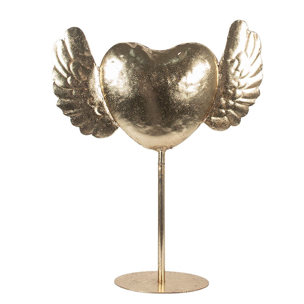 Decoratie Beeld Hart 38x11x47 cm Goudkleurig Metaal