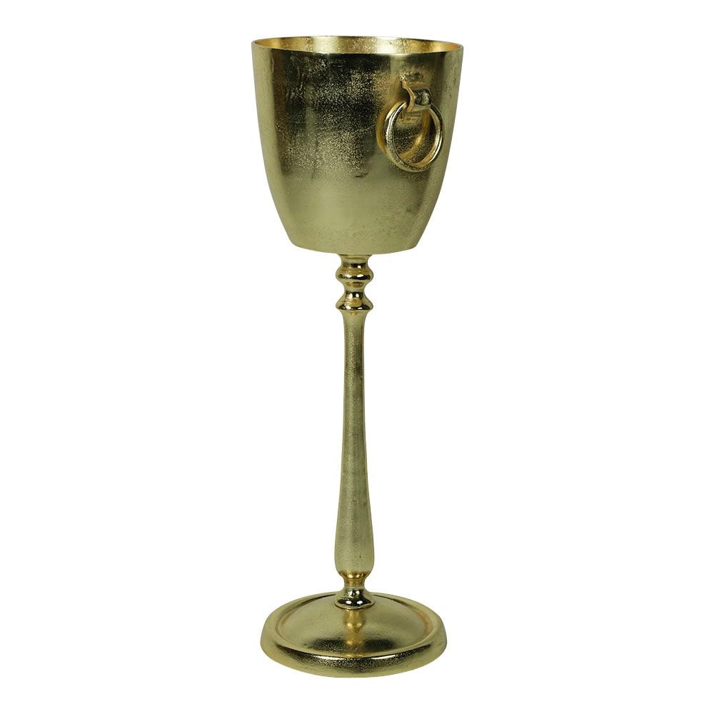 Wijnkoeler op poot champagne goud 31X12X10cm