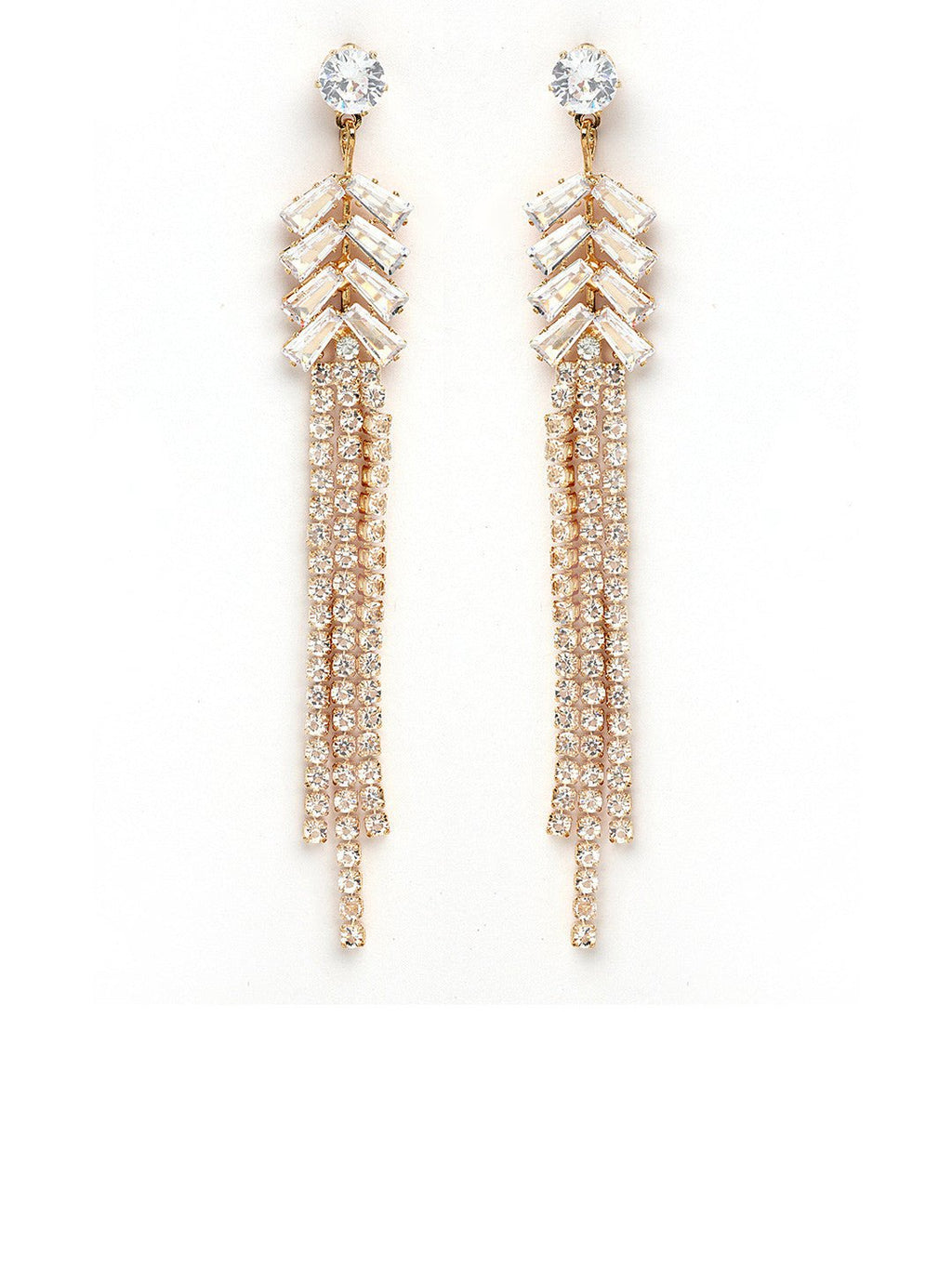 Eigentijdse oorbellen – mode-sieraden – vergulde zirkonia – 2 cm