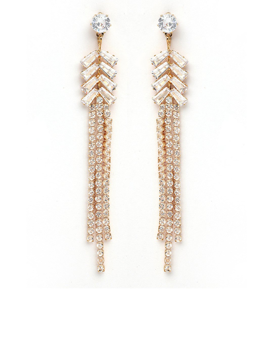 Eigentijdse oorbellen – mode-sieraden – vergulde zirkonia – 2 cm