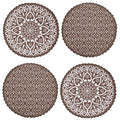 Placemats – Jute & Katoen Gehaakt Antislip – Rond 38cm, Set van 4