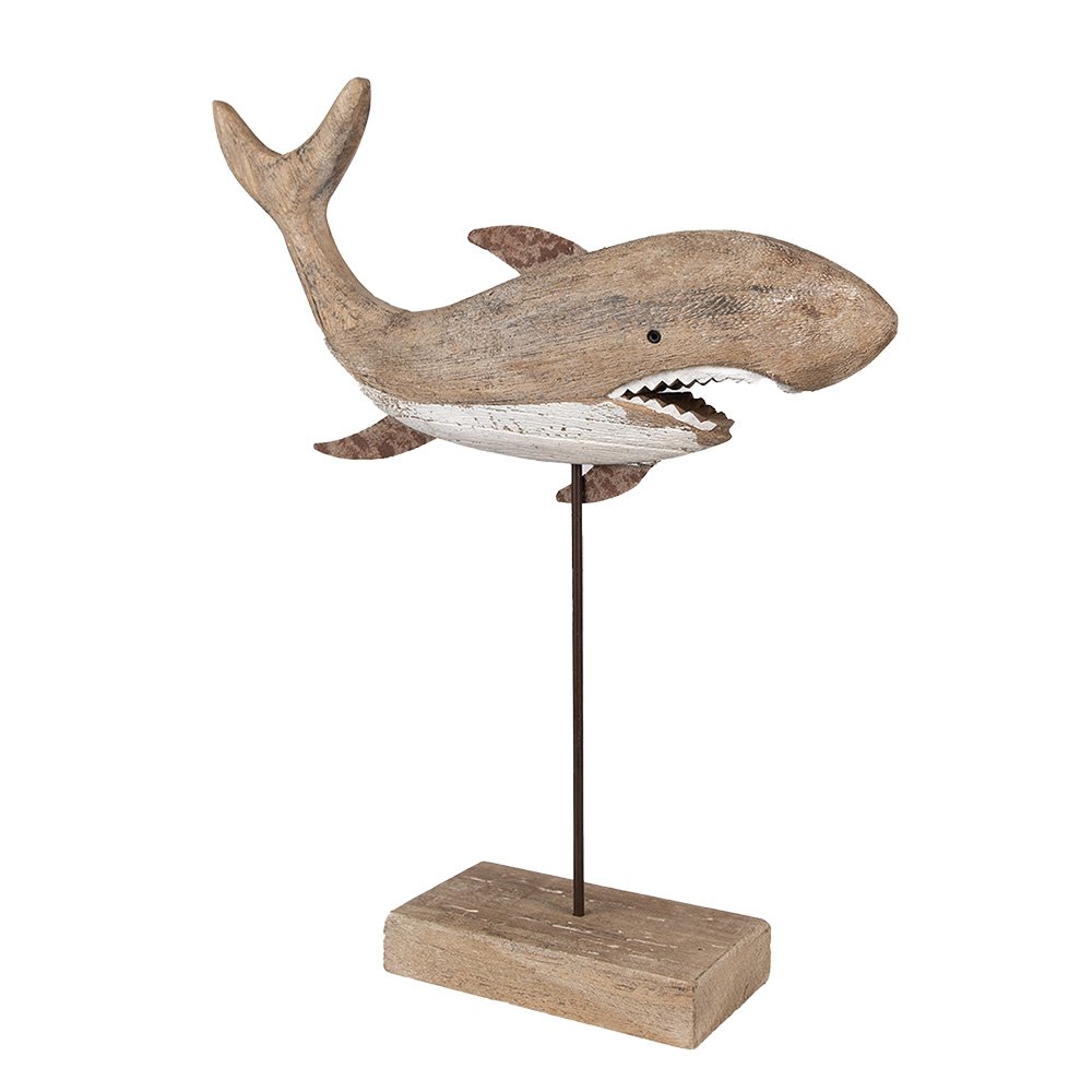 Decoratie Beeld Haai 37 cm Bruin Hout
