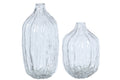 J-Line vaas Onregelmatig - glas - transparaant - set van 2