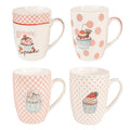 Mok Set van 4 300 ml Roze Porselein
