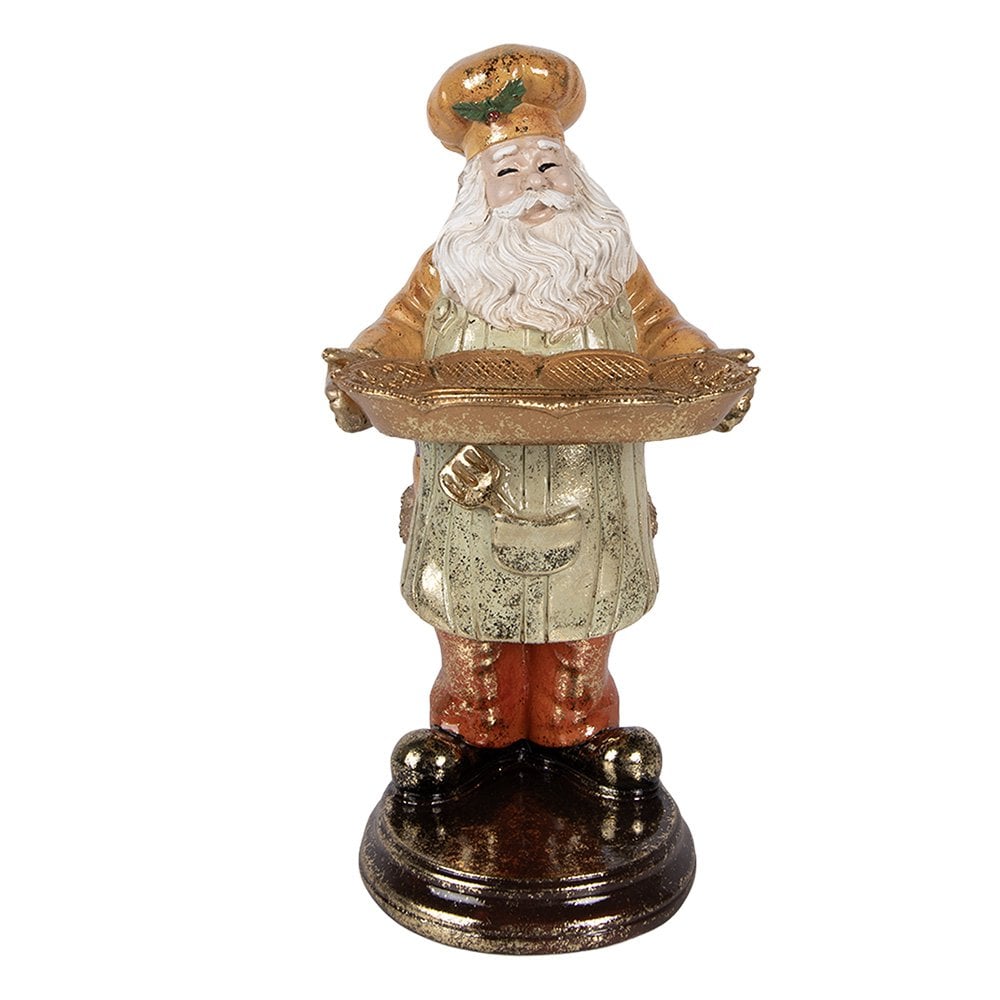 Kerstdecoratie Beeld Kerstman 15x18x31 cm Beige Kunststof