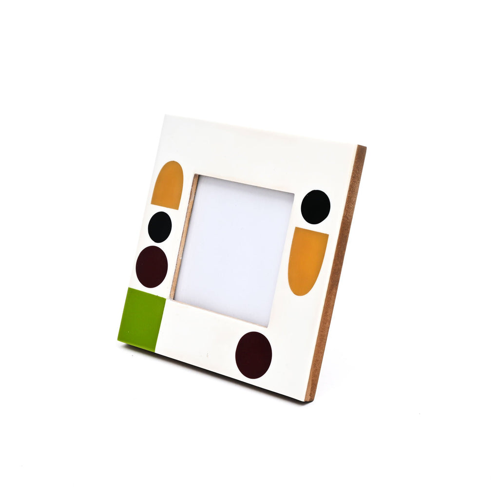 Fotolijst - Abstract geometrisch accent - Meerkleurige hars - 4x4 inch