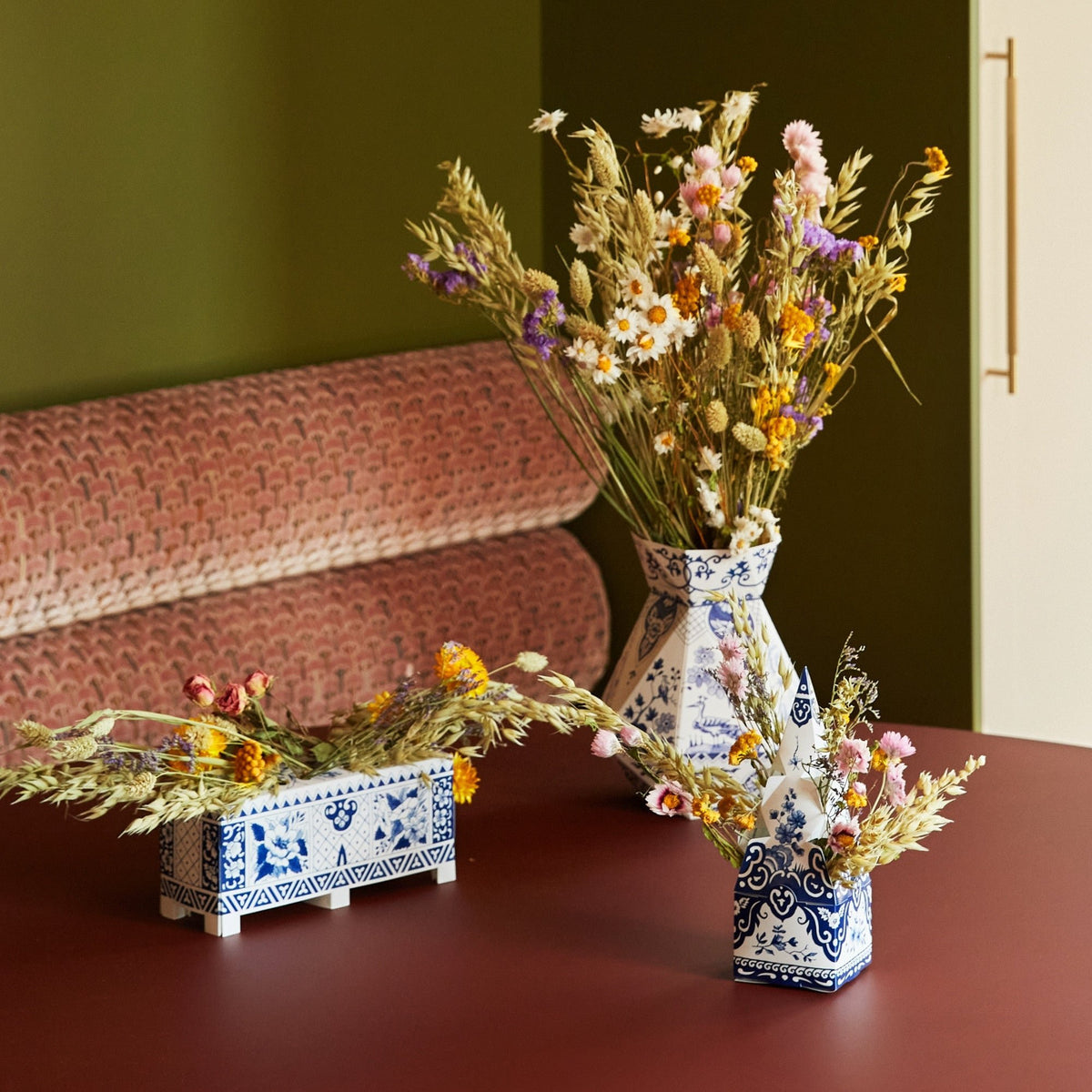 Tulpen vaas delft blauw diy - blauw