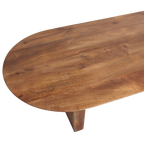 Bullnose mangohouten salontafel bruin - 140x60x35 cm