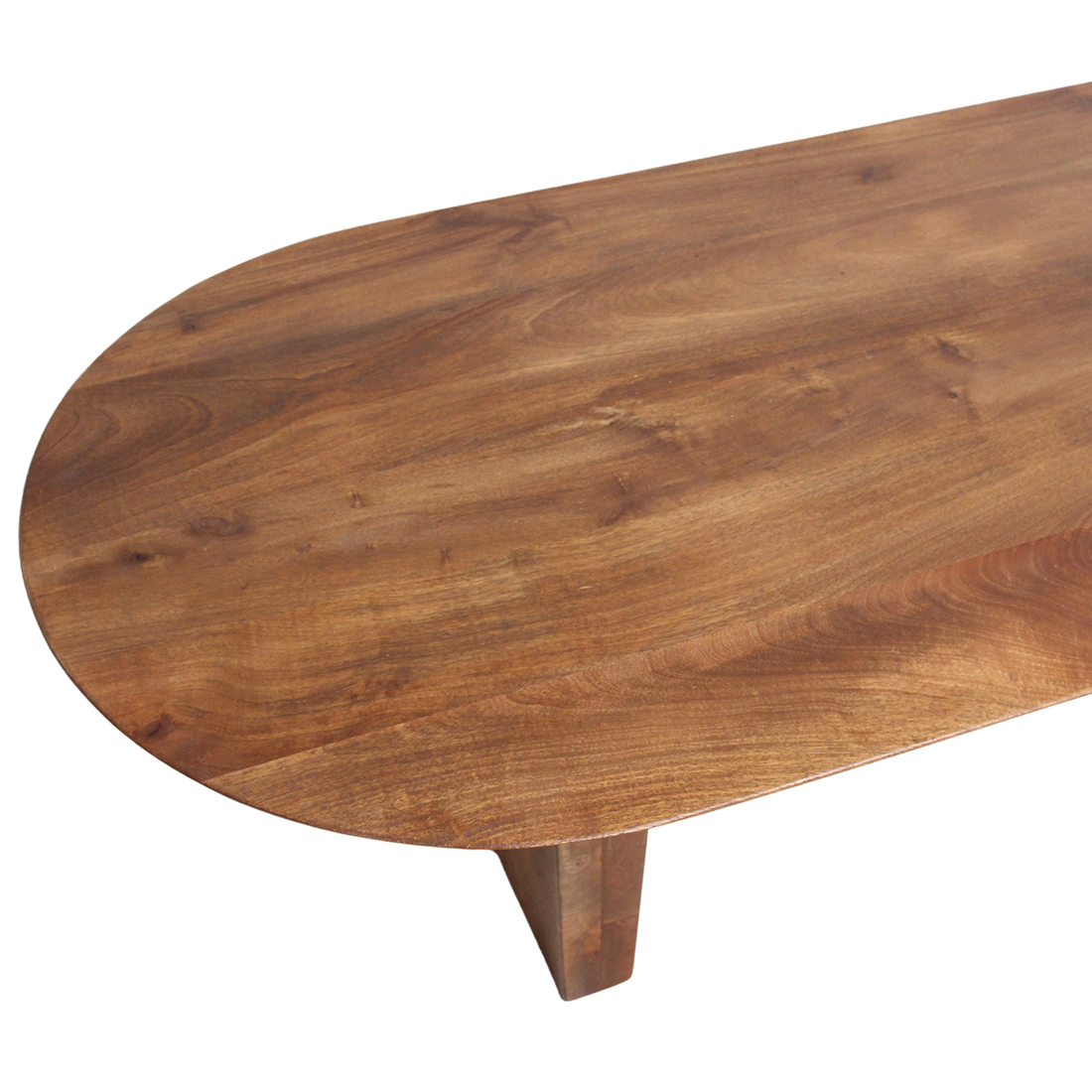 Bullnose mangohouten salontafel bruin - 140x60x35 cm