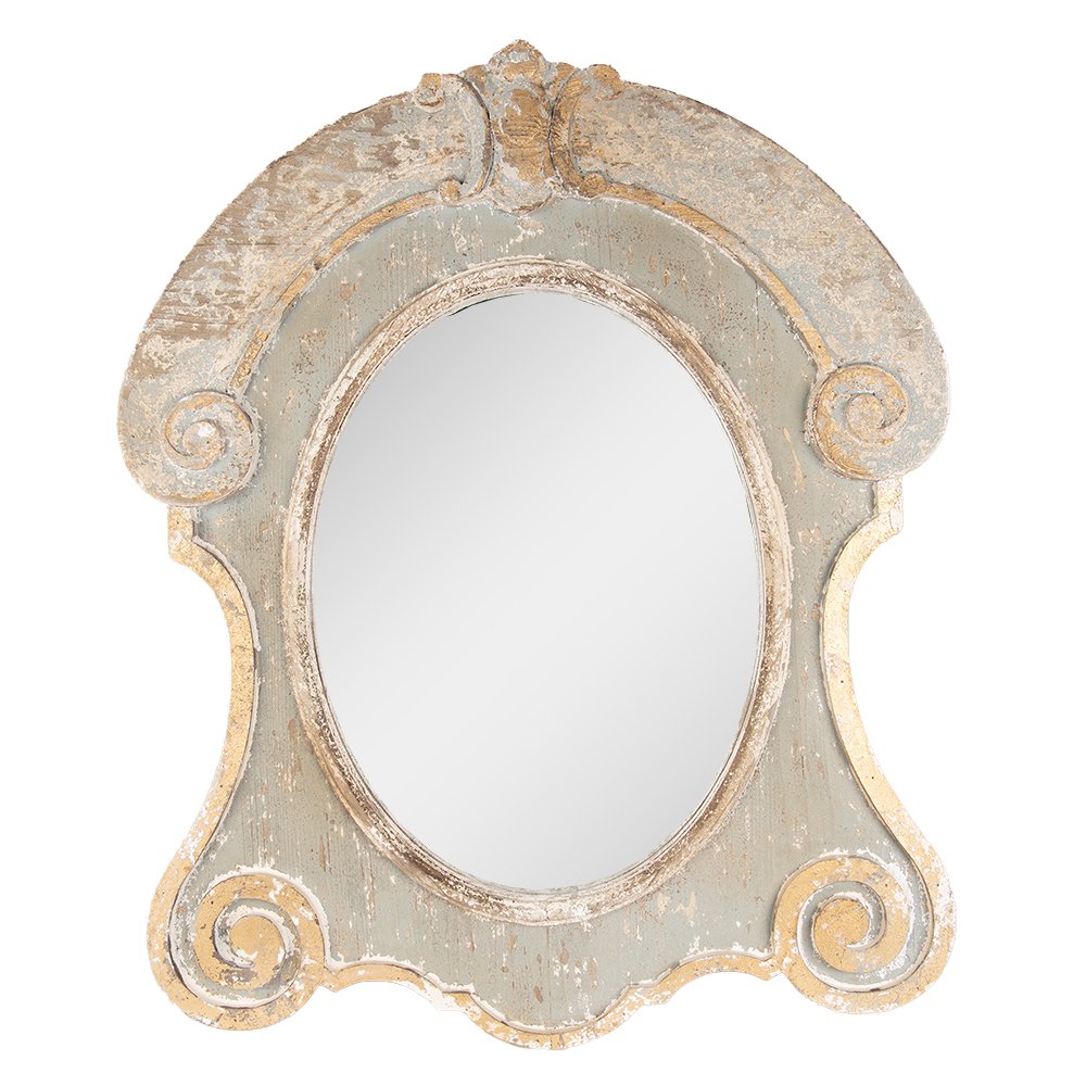 Spiegel 69x84 cm Bruin Beige Hout Grote Spiegel