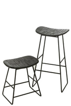 J-Line stoel Rechthoekig - gerecycleerd teak - zwart - large