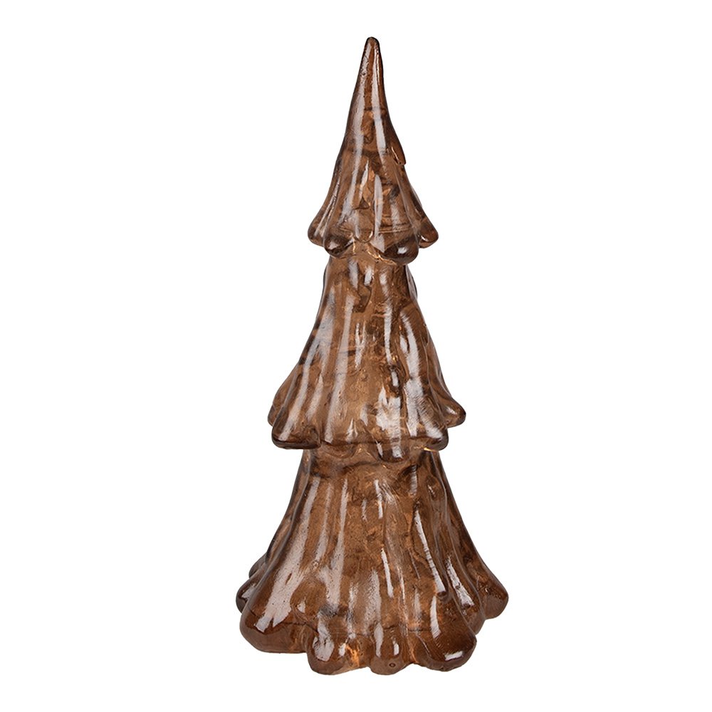 Kerstdecoratie met LED-verlichting Kerstboom Ø 12x24 cm Goudkleurig Bruin Kunststof