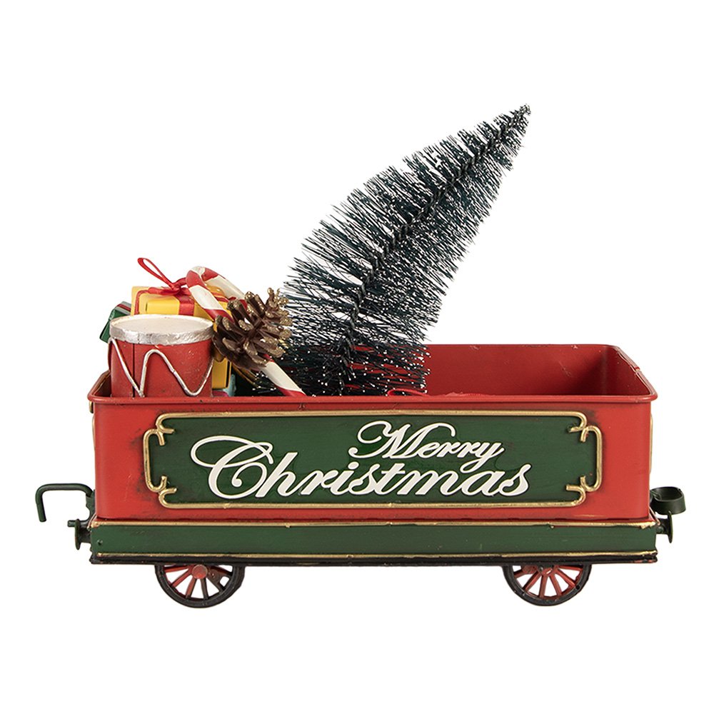Kerstdecoratie Beeld Trein 31x15x25 cm Rood Metaal