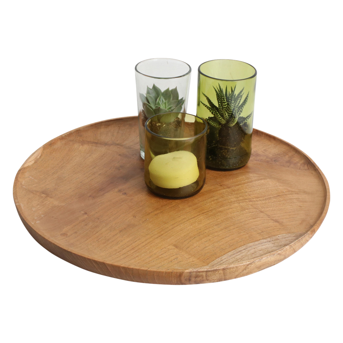 Teakhouten decoratief bord