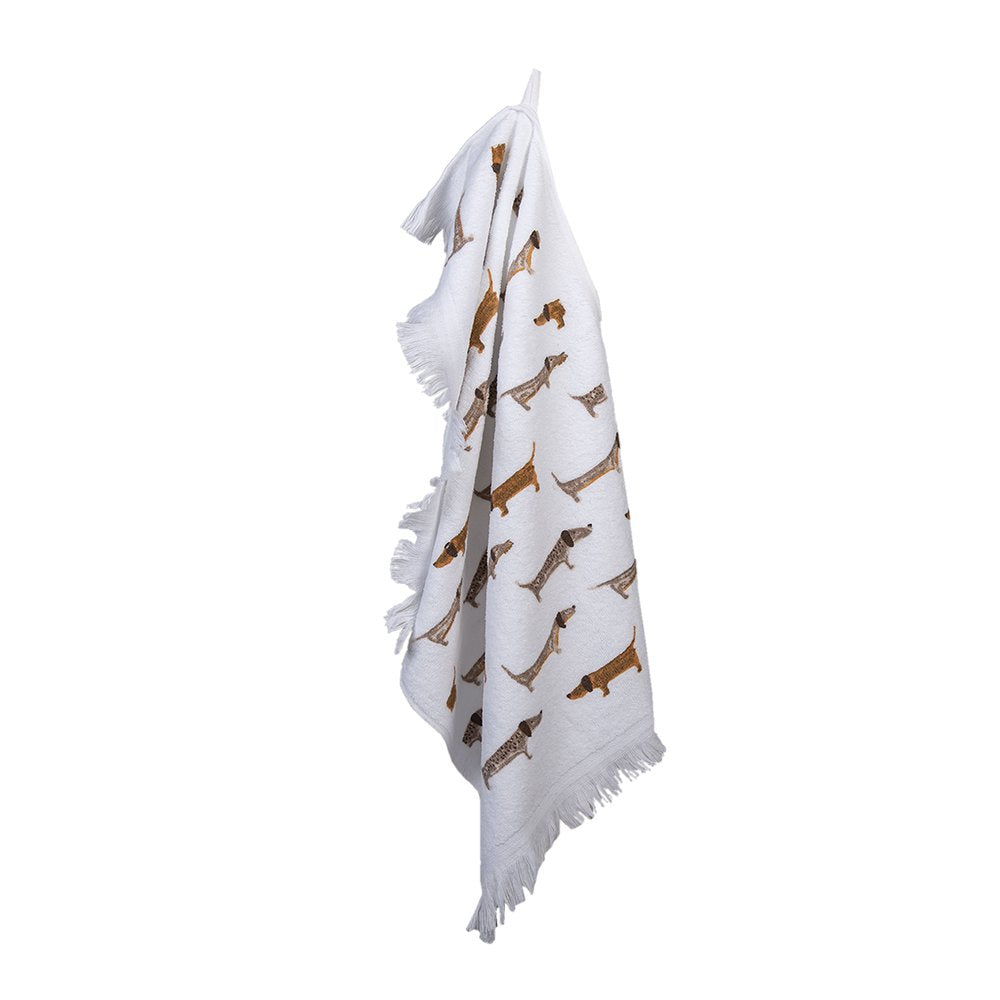 Gastendoekje 40x66 cm Wit Bruin Katoen Honden Toilet Handdoek