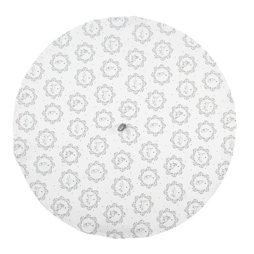 Theedoek Ø 80 cm Wit Grijs Katoen Kat