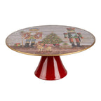 Taartplateau op Voet Ø 33x14 cm Rood Kunststof Notenkrakers