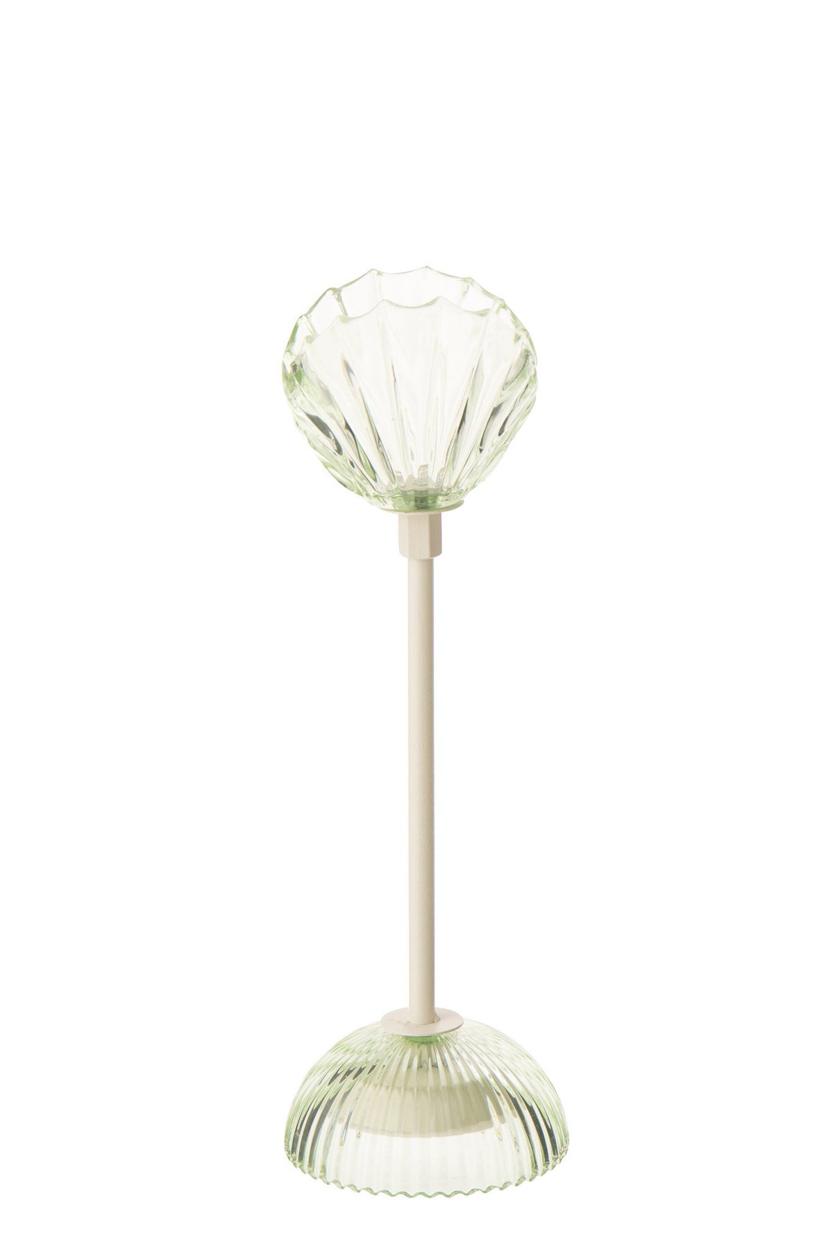 J-Line lamp Shell - ijzer - lichtgroen/wit - S - LED lichtjes
