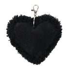 Schaap zwart sleutelhanger hart leer 10cm