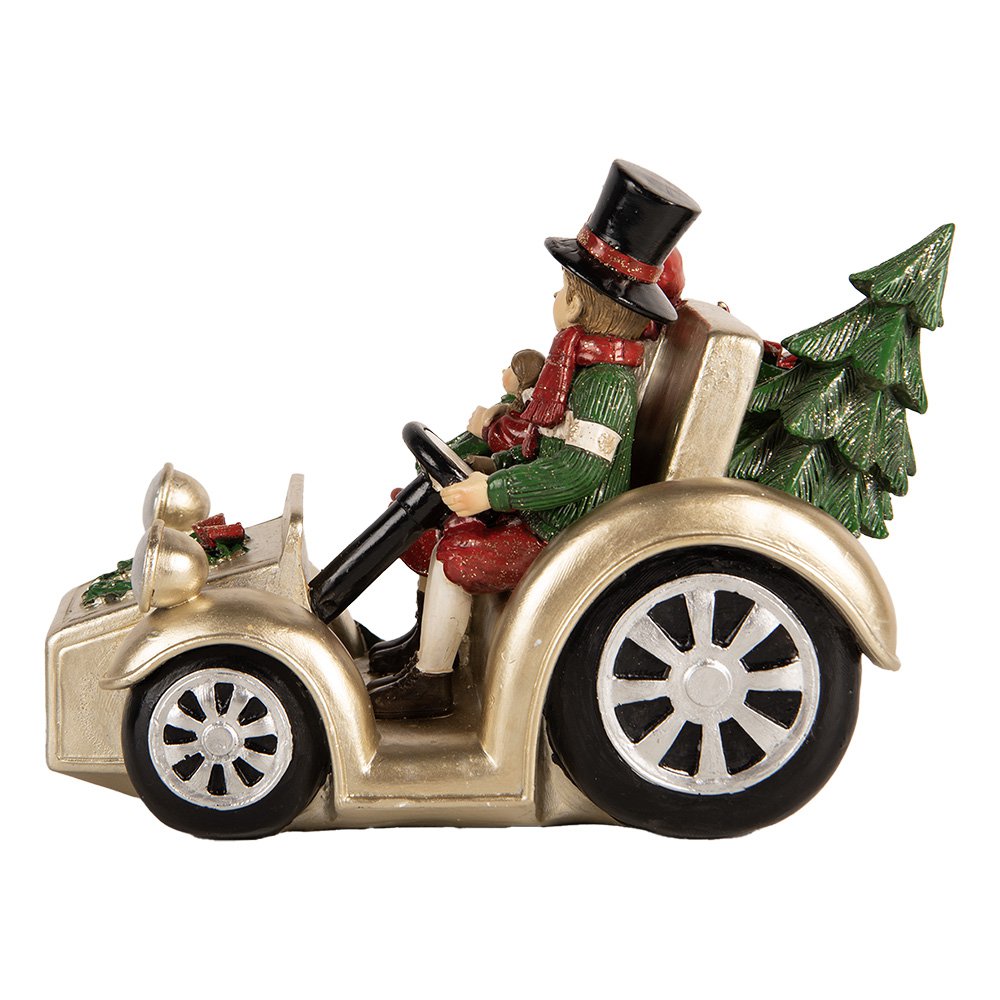 Kerstdecoratie Beeld Auto 22x14x16 cm Goudkleurig Kunststof