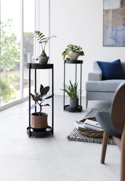 Yamazaki Tower Plantenstandaard 2-laags op wielen